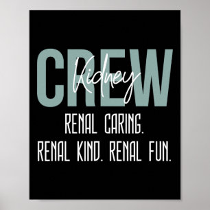 Dialystekniker Nurse Kidney Crew Renal Caring Poster