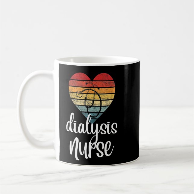 Dialystekniker Nurse Kidney Heartslag Kaffemugg (Vänster)
