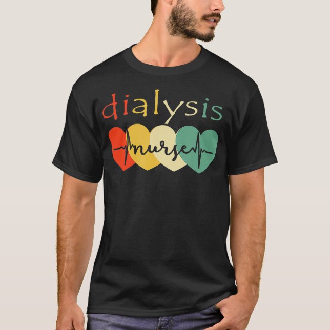 Dialystekniker Sjuksköterska - Hjärtslag i njurar T Shirt (Framsida)