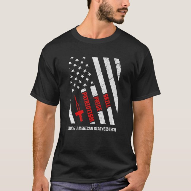 Dialystekniker Skull Nephrology Tech T Shirt (Framsida)