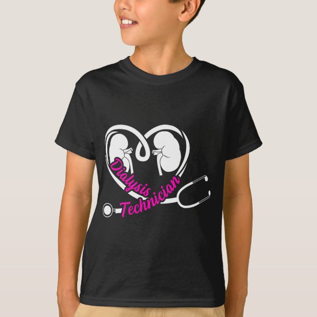 Dialystekniker Stetoscope Nephrology Tech T Shirt (Framsida)