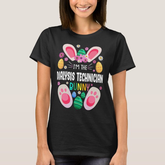 Dialystekniker Teacher Bunny Påsk Day Rabbi T Shirt (Framsida)