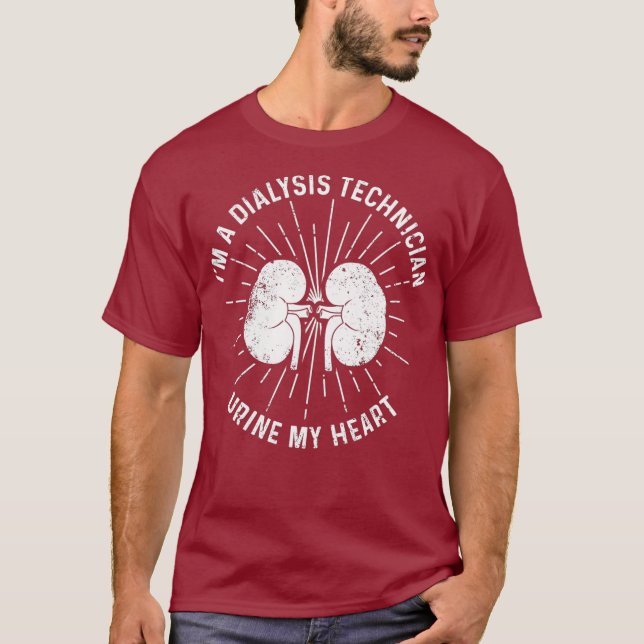 Dialystekniker Urine My Heart Nephrology T Shirt (Framsida)