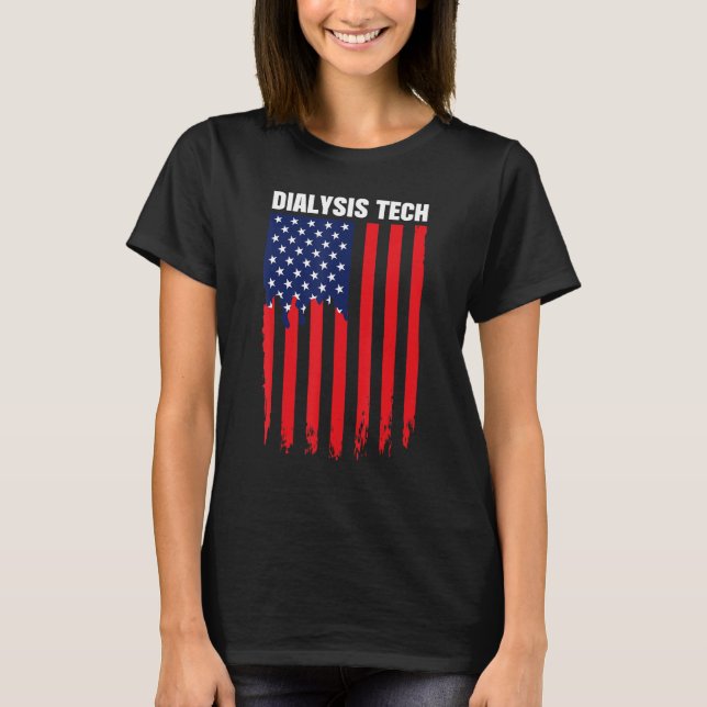 Dialystekniker US America Nephrology Tech T Shirt (Framsida)