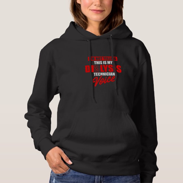 Dialystekniker Yelling Voice Nephrology Tech T Shirt (Framsida)