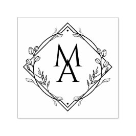 Diamant Blommigt Monogram Självfärgande Stämpel