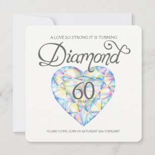 Diamant bröllop kärlek så stark hjärta akvarell inbjudningar