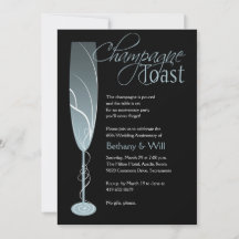 Diamant champagne-ölskningsinbjudan blå