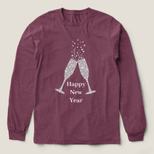 Diamant champagneglas nyår t shirt