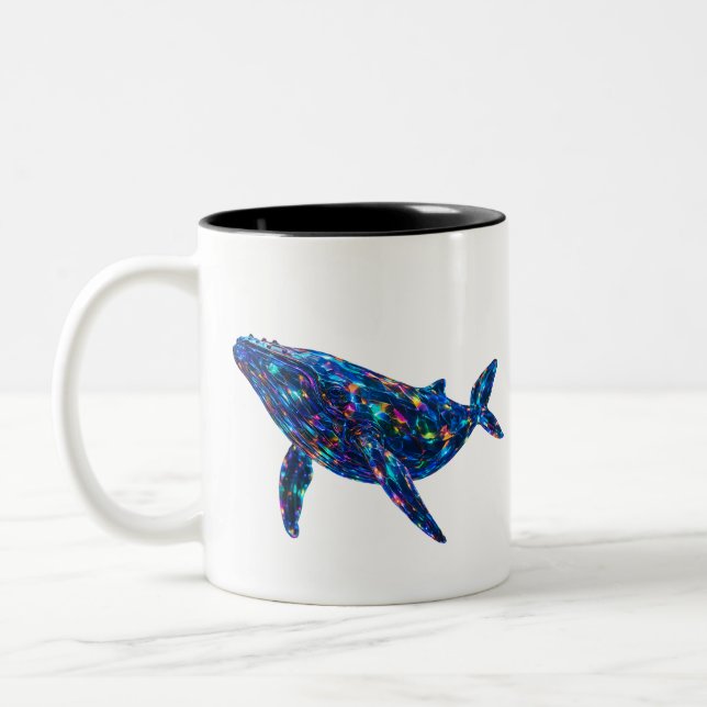 Diamant Dolphin - Vibrant Art Två-Tonad Mugg (Vänster)