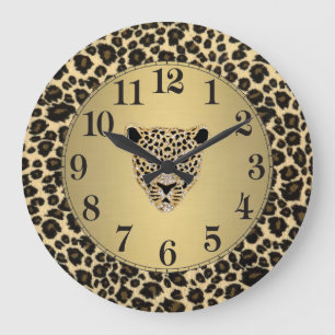 Diamant-Dubbad jaguar Stor Klocka