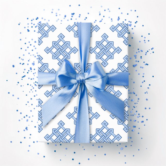 Diamant Endless Knot Nyans i Blått Presentpapper (Skapare uppladdad)