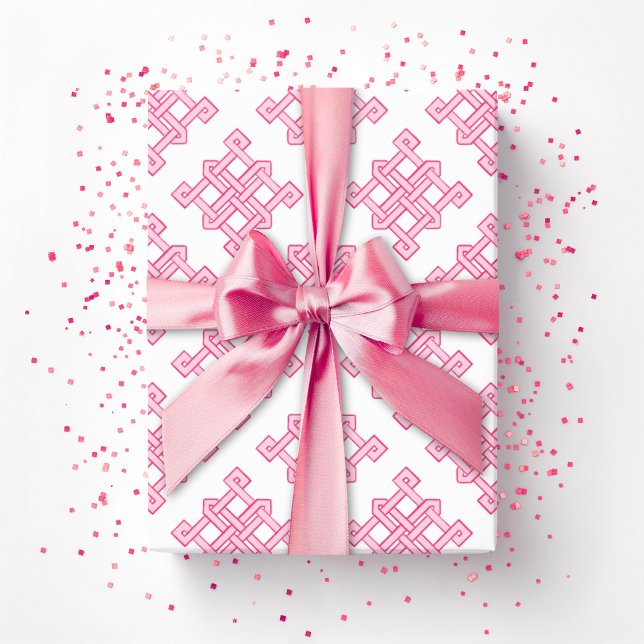 Diamant Endless Knot Nyans i Rosa Presentpapper (Skapare uppladdad)