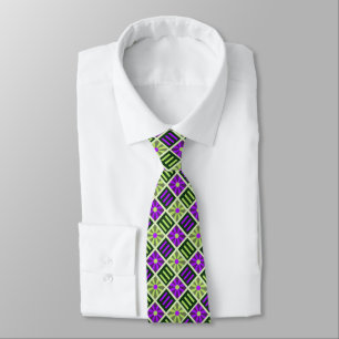 Diamant Flower Geometric Moss & Violet Two-sided Slips