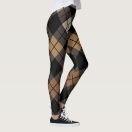 Diamant för beige för svart för Argyle Leggings