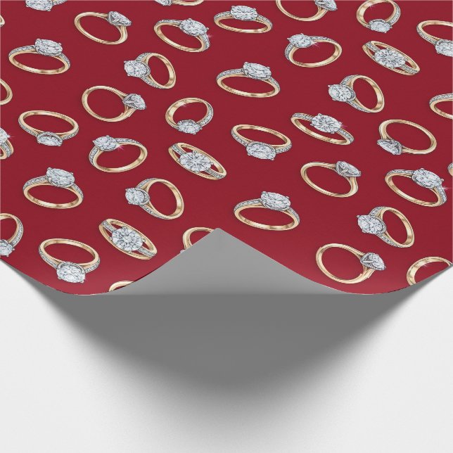 Diamant Förlovningsring Mönster Design Presentpapper (Hörn)