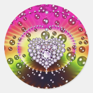 Diamant Fractal Runt Klistermärke