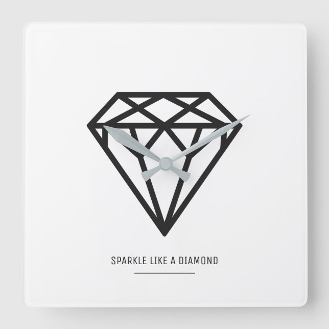 Diamant Fyrkantig Klocka (Framsida)