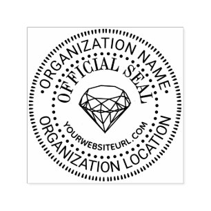 Diamant Generisk Anpassad Officiell Sigill Namn Pl Självfärgande Stämpel