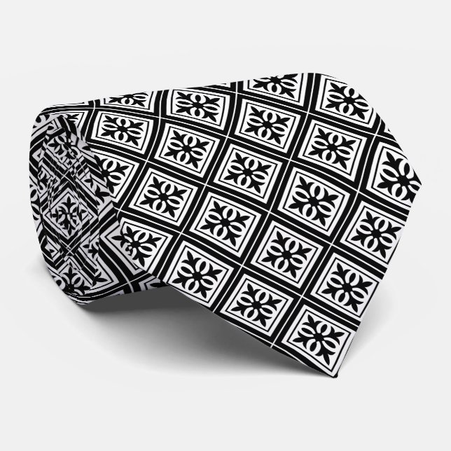 Diamant Geometric Black & White Bröllop Slips (Rullad)