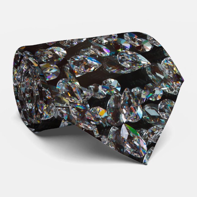 Diamant glänsande mönster elegant silver och svart slips (Rullad)