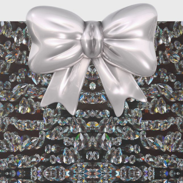 Diamant glatt mönster elegant silver och svart presentpapper (Skapare uppladdad)