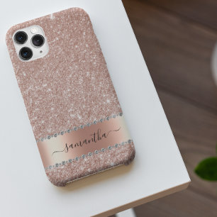 Diamant Glitter Förgylld Kalligrafi Namn Roséguld