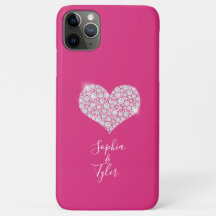 Diamant Gnistra Heart, DIY Namn Script, Deep Rosa