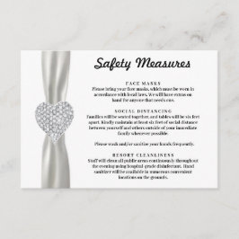 Diamant Hjärtat Vitt Band Säkerhetsåtgärder Tilläggskort