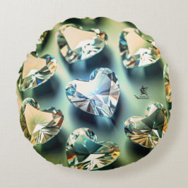 Diamant i mitt hjärta rund kudde