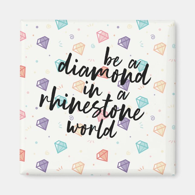 Diamant i Rhinestone World Magnet (Framsidan)