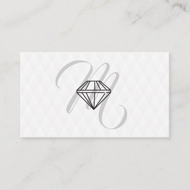 Diamant Icon/Monogram/Penseldiameter Mönster Visitkort (Framsida)
