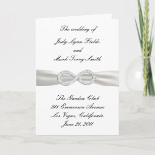 Diamant Infinity White Bröllopsprogram Card Program