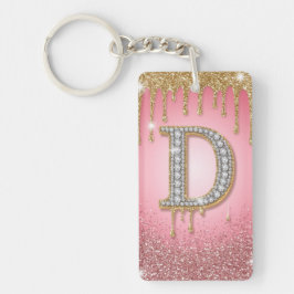 Diamant Initial Bokstav D Guld Rosa Present Till M