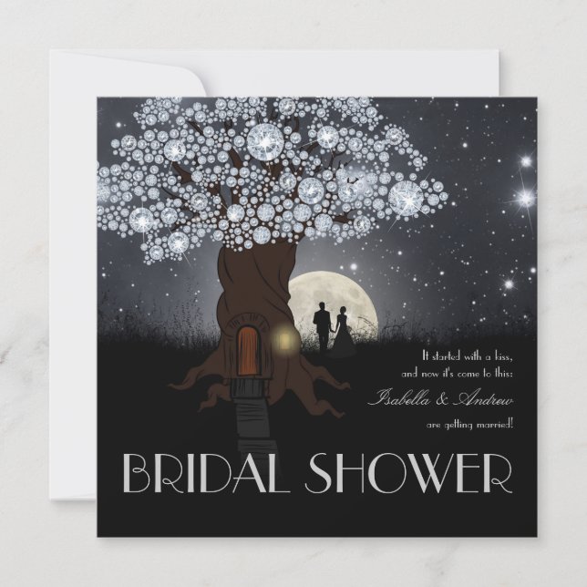 Diamant Kärlek Träd Inbjudningar (Framsida)