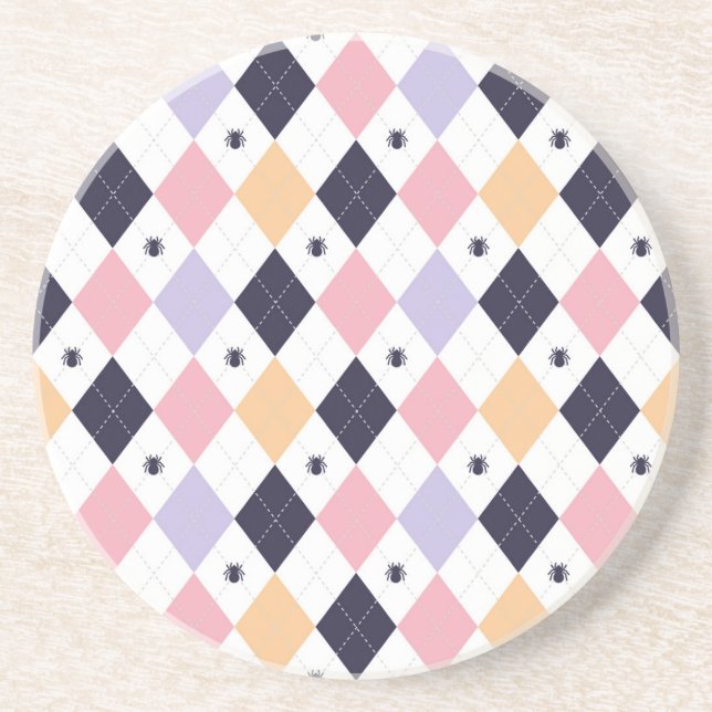 Diamant Lila Rosa med Spider Underlägg (Framsidan)