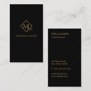 Diamant Logotyp Svarta och Guld Visitkort