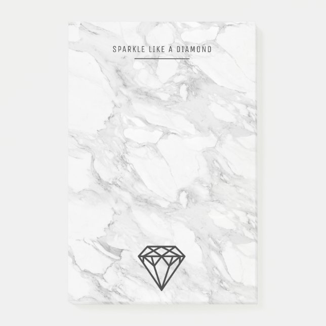 Diamant med Marble Post-it Block (Framsida)
