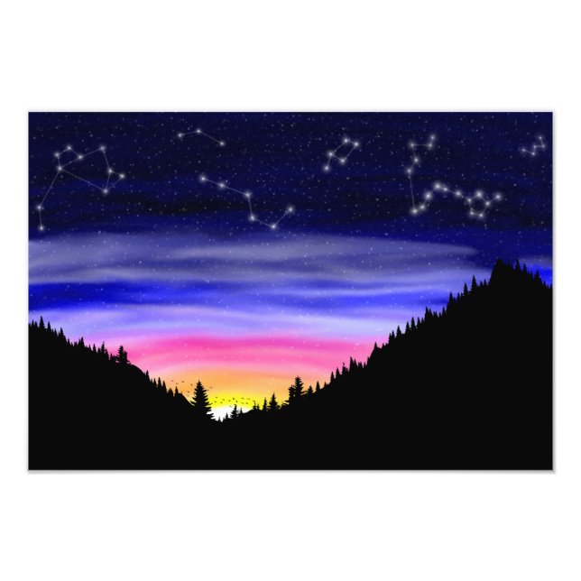 Diamant Night Photo Print Fototryck (Framsidan)