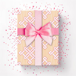 Diamant Oändlig Knut i Rosa och Orange Presentpapper