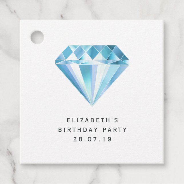Diamant- och glitter spets gåvor etiketter (Framsida)