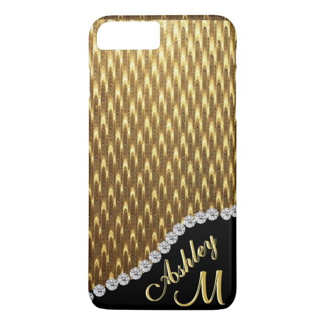 Diamant- och guldMonogram Case-Mate iPhone Skal (Baksida)