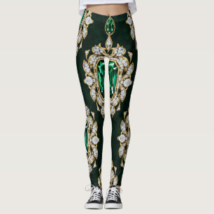 Diamant- och smaragdkläder leggings