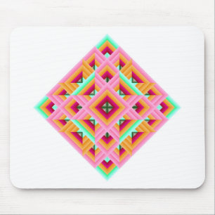 Diamant Quilt i Rosa och Grönt Musmatta
