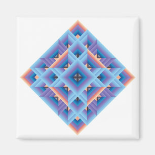 Diamant Quilt in Blue and Lila Magnet