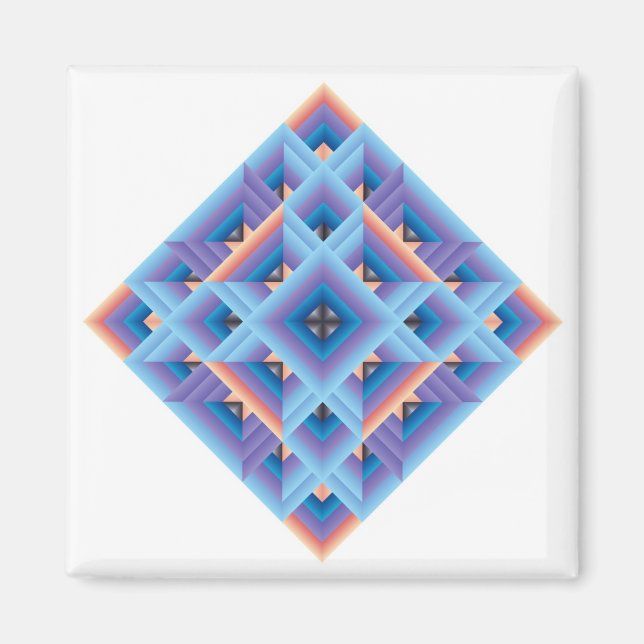 Diamant Quilt in Blue and Lila Magnet (Framsidan)