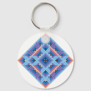 Diamant Quilt in Blue and Lila Nyckelring