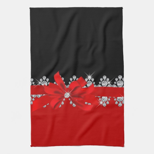 Diamant (röda) Delilah, Kökshandduk (Vertikal)