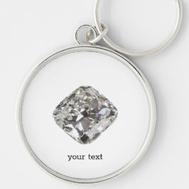 Diamant Rund Silverfärgad Nyckelring