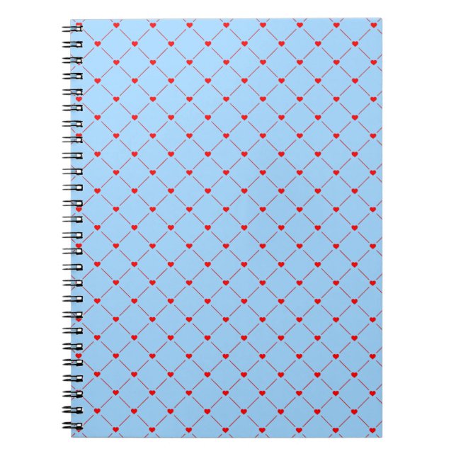 Diamant Shaped Red Heart & Line Art Anteckningsbok (Framsidan)